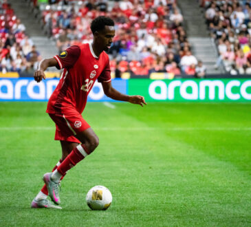 Vancouver, British Columbia, Canada, June 17th 2025: Ali Ahmed 20 Canada controls the ball during the Concacaf Gold Cup Group Stage soccer match between Canada and Honduras at BC Place Stadium in Vancouver, British Columbia, Canada EDITORIAL USAGE ONLY. Amy Elle/SPP PUBLICATIONxNOTxINxBRAxMEX Copyright: xAmyxElle/SPPx spp-en-AmEl-DSC03409